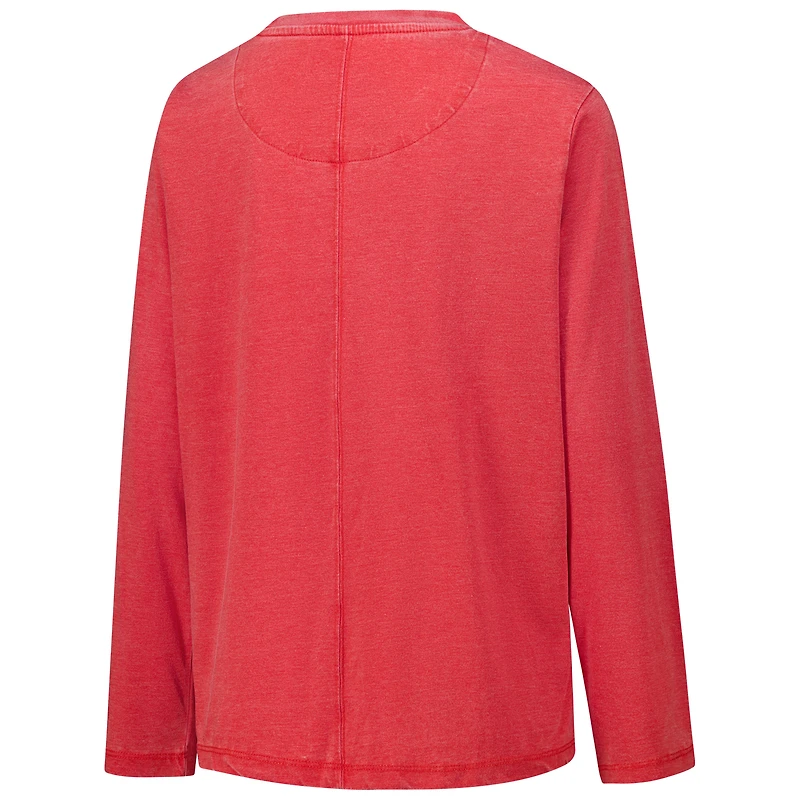 Women's Pressbox Red Wisconsin Badgers Chandler Olive Leaf Arch Long Sleeve T-Shirt