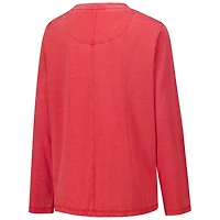 Women's Pressbox Red Wisconsin Badgers Chandler Olive Leaf Arch Long Sleeve T-Shirt