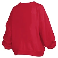 Sweat-shirt surdimensionné à manches longues pour femme avec logo Janise Arch Over Pressbox Red Wisconsin Badgers
