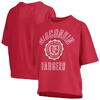 T-shirt oversize Pressbox Red Wisconsin Badgers Motley Crew pour femme