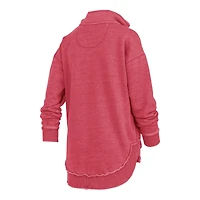 Women's Pressbox Red Wisconsin Badgers Northfork Sojourn Poncho Quarter-Zip Sweatshirt