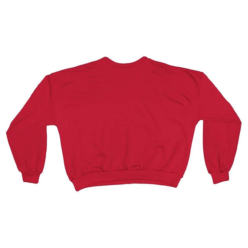 Sweat-shirt surdimensionné Janice pour femme, longueur taille, rouge, des Wisconsin Badgers de Pressbox