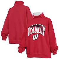 Sweat-shirt à col montant oversize rouge Pressbox pour femmes