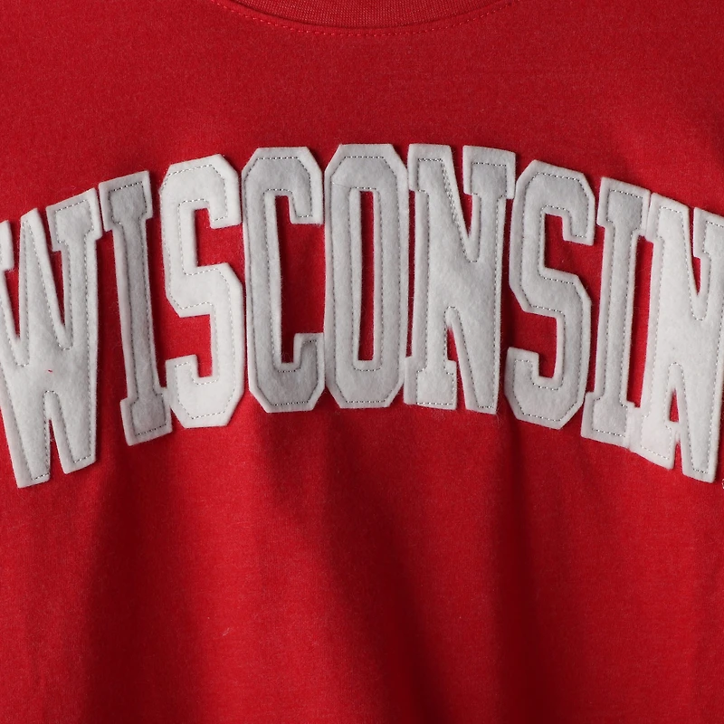 T-shirt à manches longues Pressbox Wisconsin Badgers taille plus rouge pour femme Two-Hit Canyon