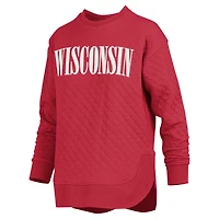 Sweat-shirt matelassé à manches longues pour femme Pressbox Red Wisconsin Badgers