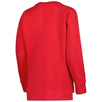 Sweat-shirt à manches raglan Pressbox Wisconsin Badgers Steamboat pour femme, rouge, imprimé animal