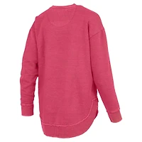 Women's Pressbox Red Wisconsin Badgers Westin Poncho V-Neck Pullover Sweatshirt