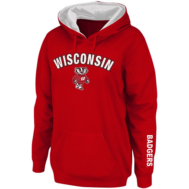 Sweat à capuche rouge Wisconsin Badgers Arch & Logo 1 pour femme