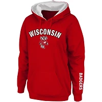 Sweat à capuche rouge Wisconsin Badgers Arch & Logo 1 pour femme