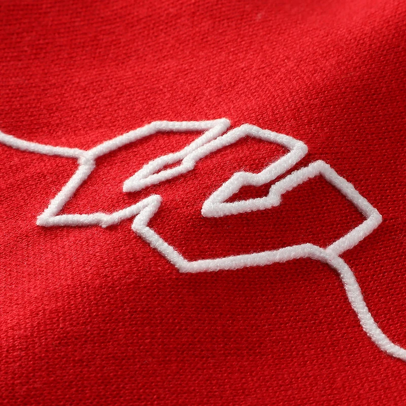 Women's Red Wisconsin Badgers Love Note Embroidered Pullover Sweater