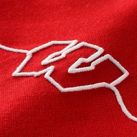 Women's Red Wisconsin Badgers Love Note Embroidered Pullover Sweater