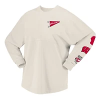 T-shirt à manches longues local Spirit Jersey naturel des Badgers du Wisconsin pour femmes