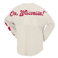Women's Spirit Jersey Natural Wisconsin Badgers Local Long Sleeve T-Shirt