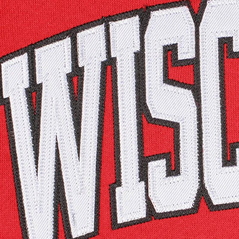 Women's Stadium Athletic Cardinal Wisconsin Badgers Arched Name Full-Zip Hoodie