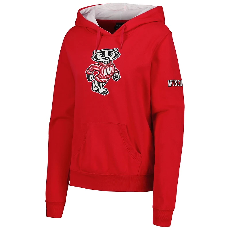 Women's Stadium Athletic Cardinal Wisconsin Badgers Big Logo Pullover Hoodie
