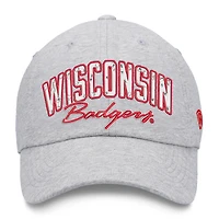 Women's Top of the World Heather Gray Wisconsin Badgers Rhinestone Christy Adjustable Hat