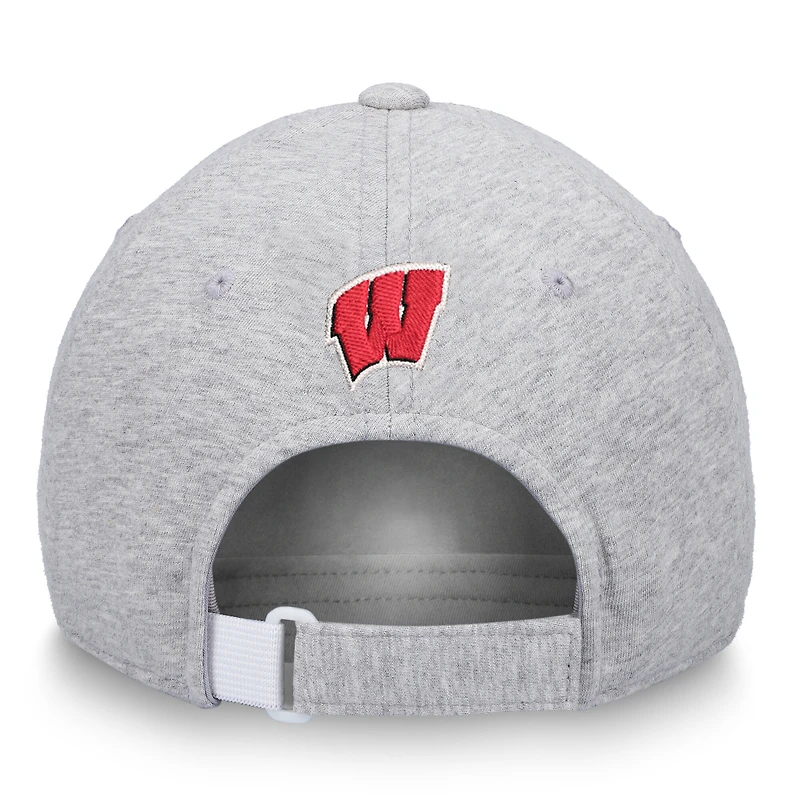 Women's Top of the World Heather Gray Wisconsin Badgers Rhinestone Christy Adjustable Hat