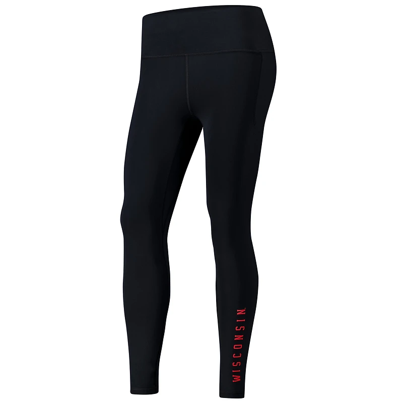 Legging de performance Meridian Luxe pour femme Under Armour, noir, Wisconsin Badgers