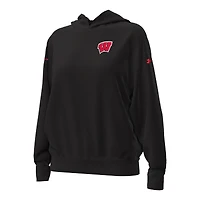 Sweat à capuche surdimensionné Gameday Icon pour femme Under Armour Black Wisconsin Badgers