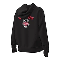 Sweat à capuche surdimensionné Gameday Icon pour femme Under Armour Black Wisconsin Badgers