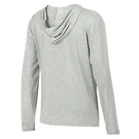 Women's Under Armour Heather Gray Wisconsin Badgers Tri-Blend Breezy Long Sleeve Hoodie T-Shirt