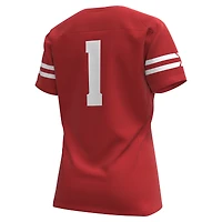 Maillot de football réplique des Badgers du Wisconsin #1 rouge Under Armour pour femme
