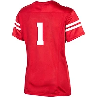 Maillot de football réplique l'équipe des Badgers du Wisconsin #1 rouge Under Armour pour femme