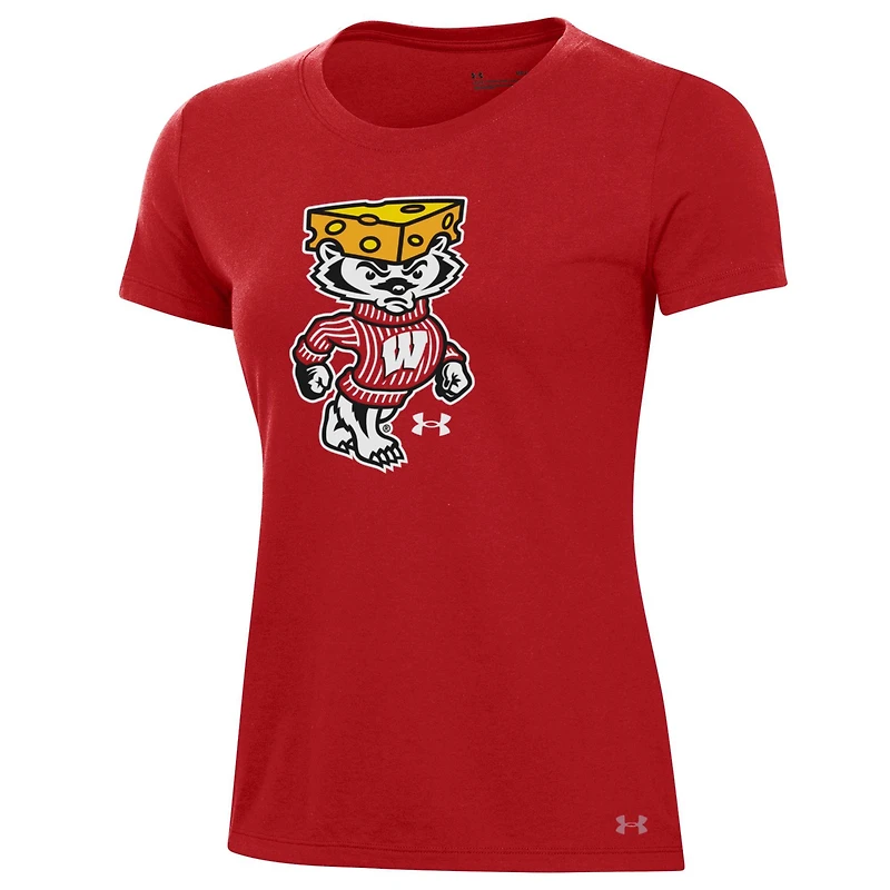 Women's Under Armour Red Wisconsin Badgers Cheesehead Bucky T-Shirt