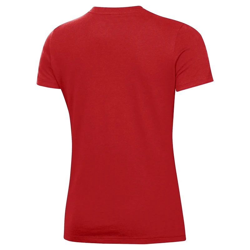 Women's Under Armour Red Wisconsin Badgers Cheesehead Bucky T-Shirt