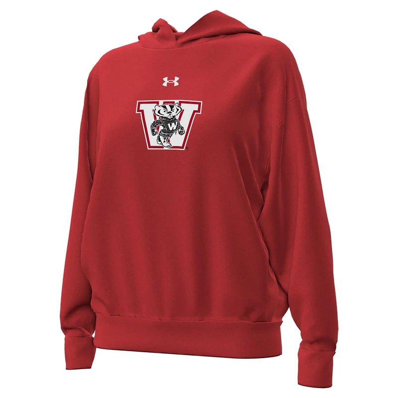 Women's Under Armour Red Wisconsin Badgers Throwback Hoodie