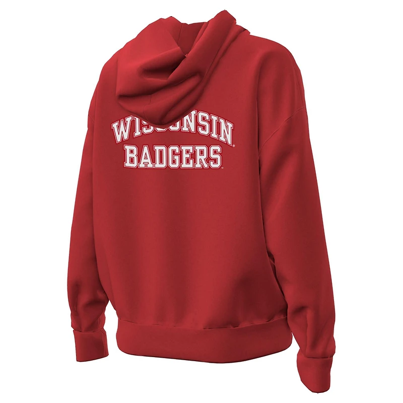 Women's Under Armour Red Wisconsin Badgers Throwback Hoodie