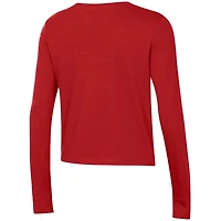 T-shirt court à manches longues Under Armour Wisconsin Badgers Vault rouge pour femme