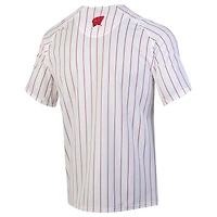 Women's Under Armour White/Red Wisconsin Badgers Full-Button Replica Softball Jersey