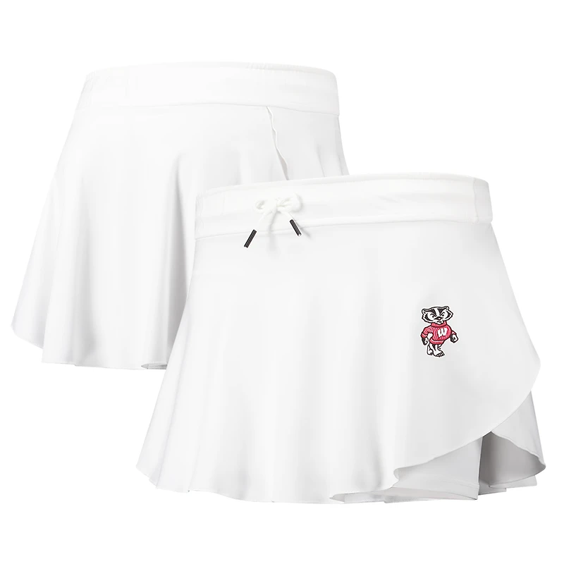 Jupe-short souple Gameday Split pour femme Under Armour Wisconsin Badgers blanche
