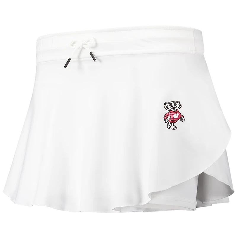 Jupe-short souple Gameday Split pour femme Under Armour Wisconsin Badgers blanche