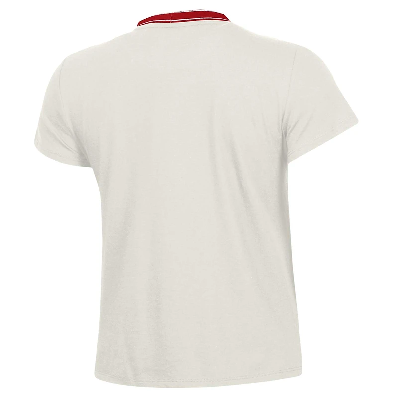 T-shirt emblématique blanc Wisconsin Badgers d'Under Armour pour femme