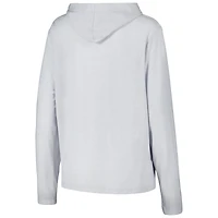 Women's Under Armour White Wisconsin Badgers Super-Soft Breezy Long Sleeve Tri-Blend Hoodie T-Shirt