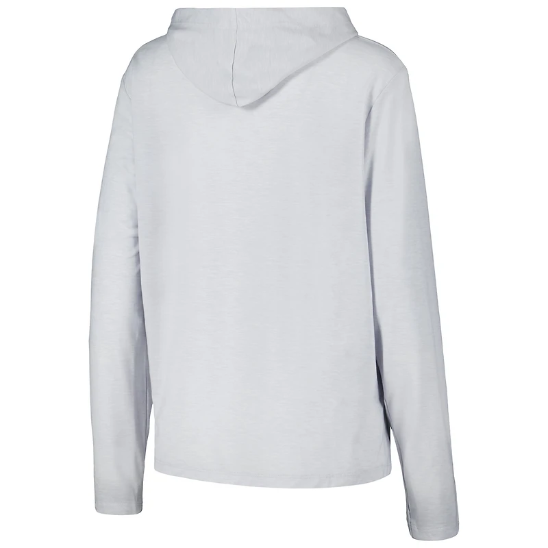Women's Under Armour White Wisconsin Badgers Super-Soft Breezy Long Sleeve Tri-Blend Hoodie T-Shirt