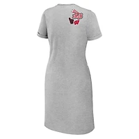 Women's WEAR by Erin Andrews Heather Gray Wisconsin Badgers Knotted T-Shirt Dress