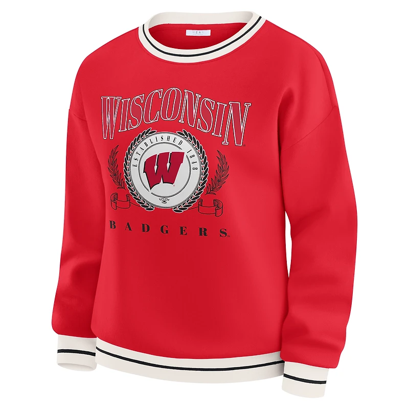 Women's WEAR by Erin Andrews Red Wisconsin Badgers Seal Sweatshirt