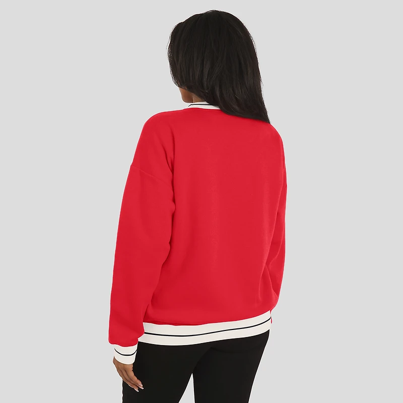 Women's WEAR by Erin Andrews Red Wisconsin Badgers Seal Sweatshirt