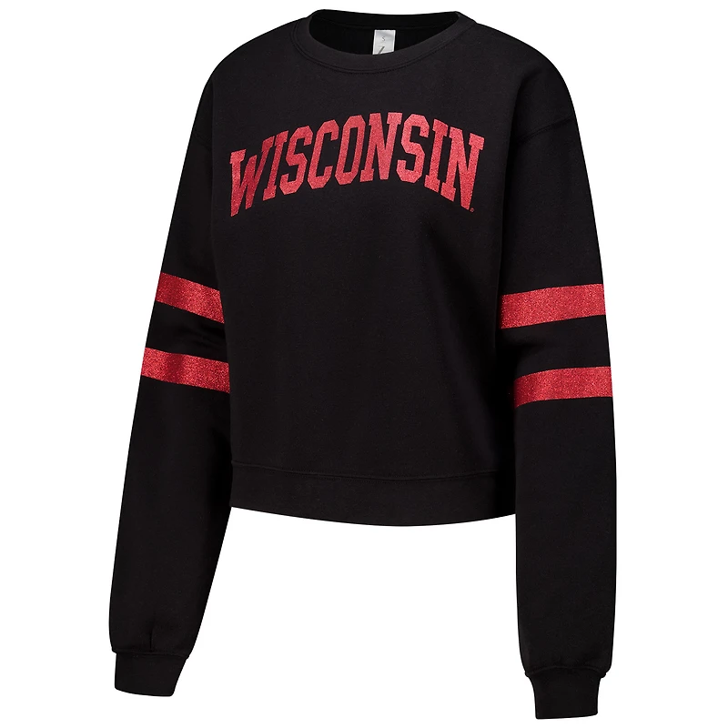 Sweat-shirt à paillettes noir Wisconsin Badgers ZooZatz pour femme
