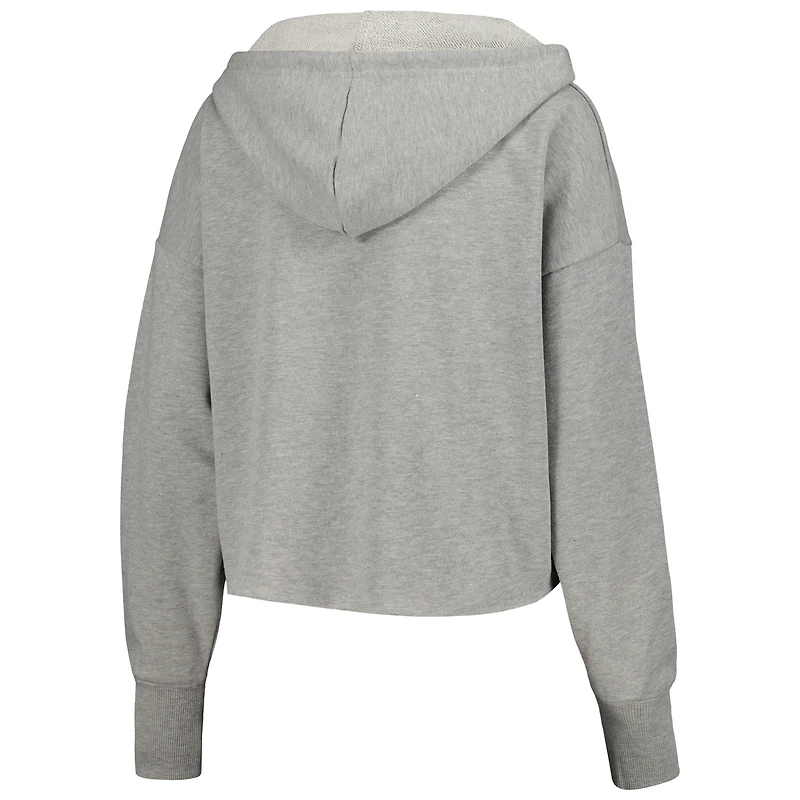 Sweat à capuche court tourbillon Wisconsin Badgers ZooZatz pour femme, gris
