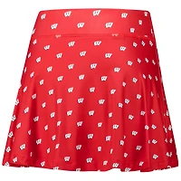 Jupe-short fluide à imprimé intégral ZooZatz pour femme, motif Wisconsin Badgers rouge