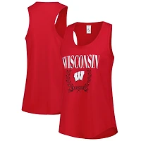 Débardeur ZooZatz pour femme, motif blaireaux du Wisconsin, rouge