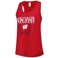 Débardeur ZooZatz pour femme, motif blaireaux du Wisconsin, rouge