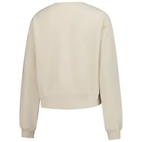 Women's ZooZatz Sand Wisconsin Badgers Cropped Crewneck Sweatshirt