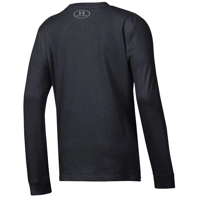 T-shirt à manches longues pour jeunes Under Armour Black Wisconsin Badgers March Madness Unity
