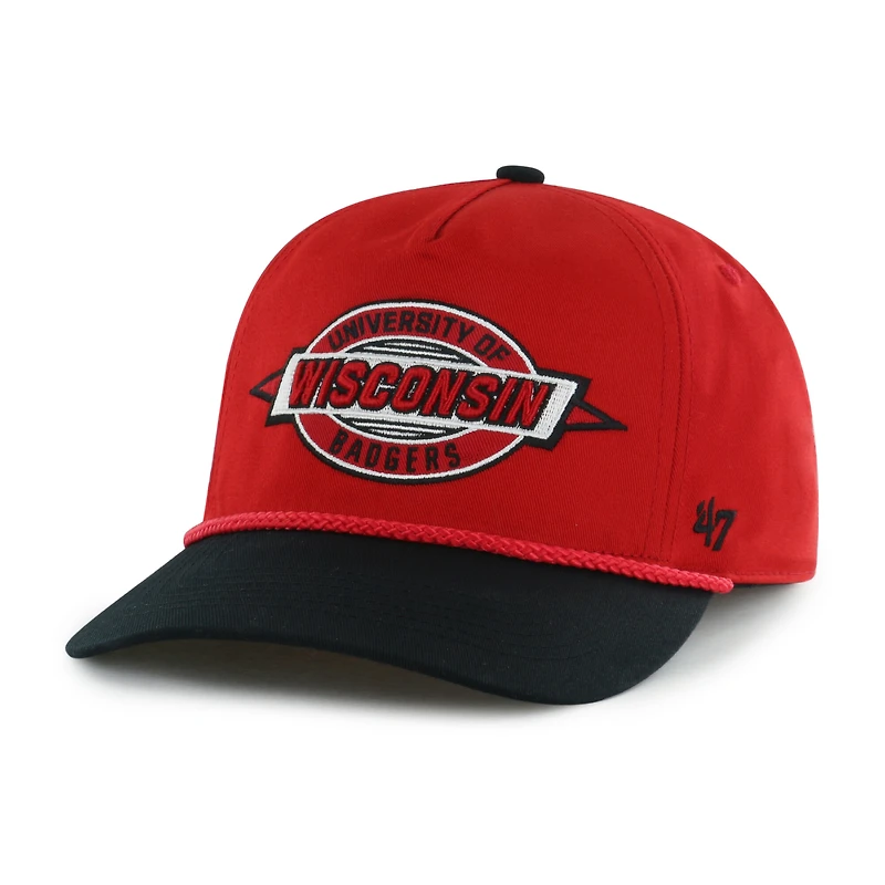 Youth '47  Red Wisconsin Badgers Frame Out Hitch Rope Adjustable Hat