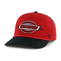 Youth '47  Red Wisconsin Badgers Frame Out Hitch Rope Adjustable Hat
